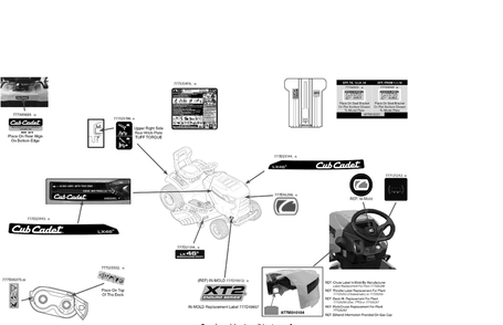 Label Map Diagram and Parts List for XT2-LX46KH (13AQA1CT010)(2019) Cub Cadet Lawn Tractor